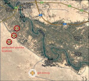 حمله هدفمند به یک کاروان وسایل نقلیه مجهول داعش در نزدیکی فلوجه ، عراق
